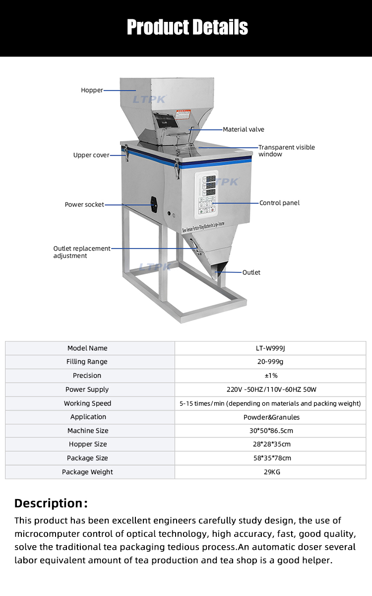 999 particle powder filling machine