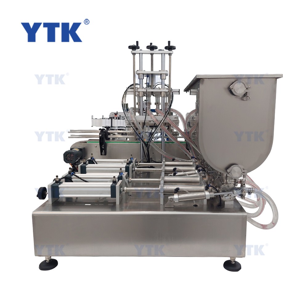 Four Head Desktop Small Piston Gel Aseptic Filling Machinery For Peanut Butter