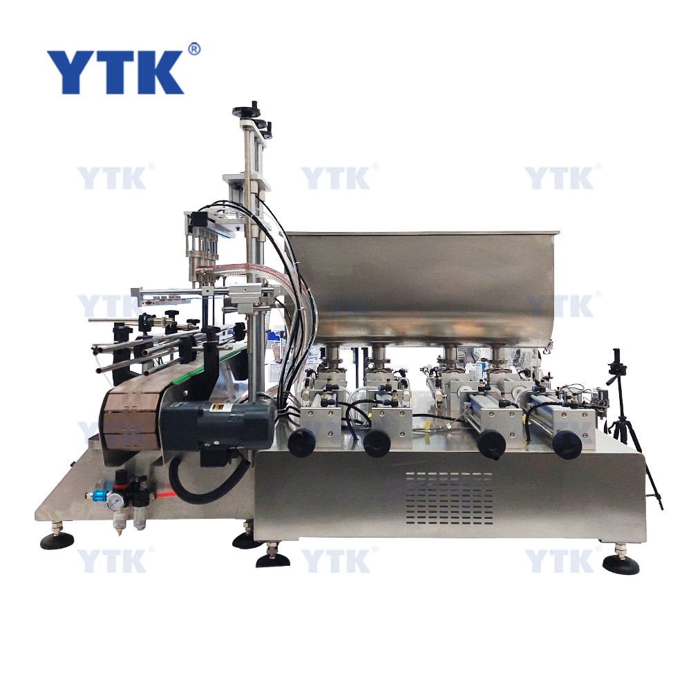 Four Head Desktop Small Piston Gel Aseptic Filling Machinery For Peanut Butter