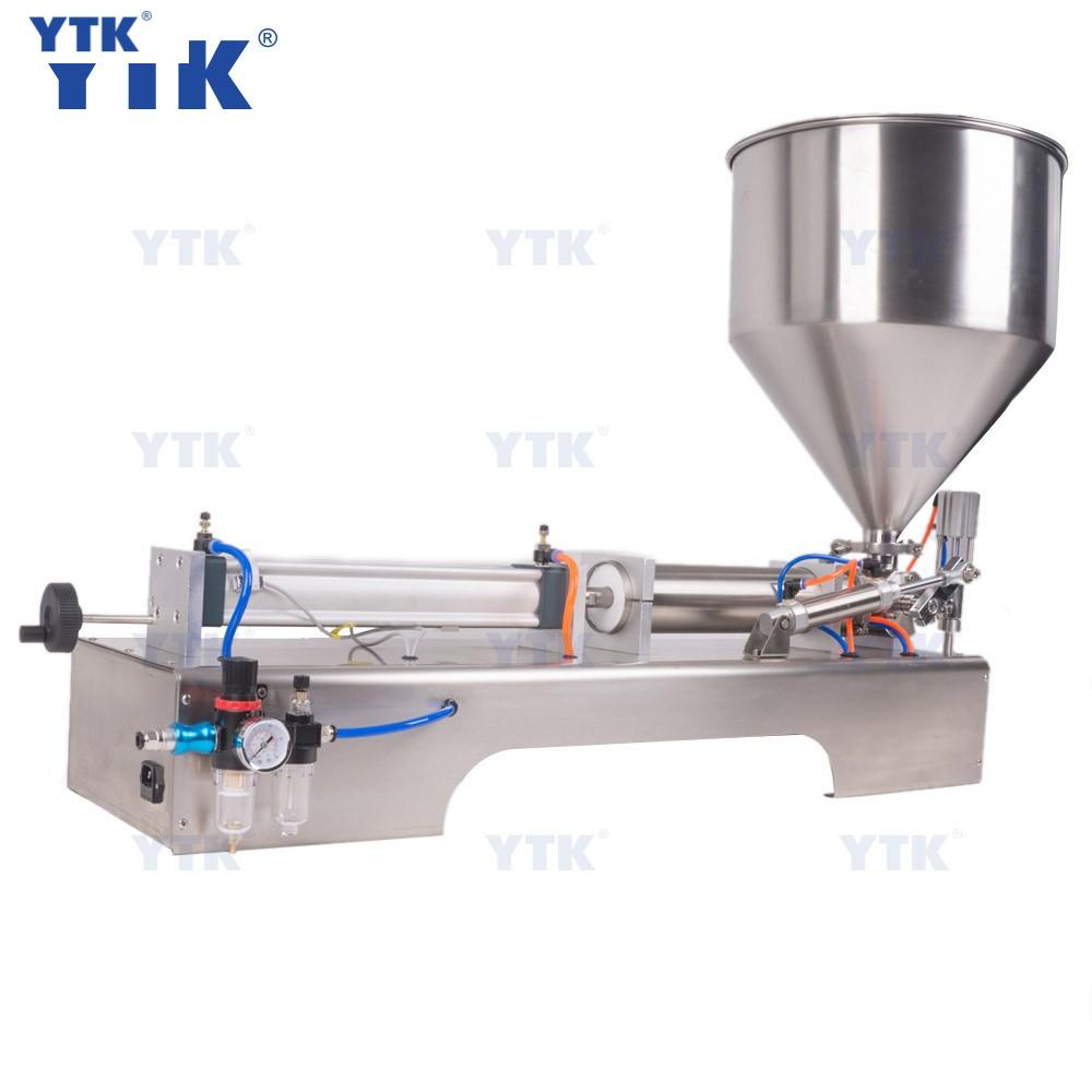 YTK-G1WG  Pneumatic Paste and Liquid Filling Machine 10-300ML Volume with 30L Hopper for Packing Beverage Shampoo Pharmacy Food