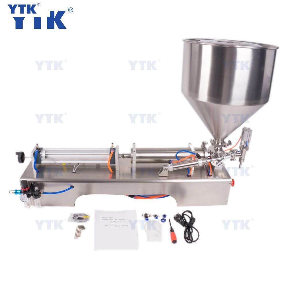 YTK-G1WG  Pneumatic Paste and Liquid Filling Machine 10-300ML Volume with 30L Hopper for Packing Beverage Shampoo Pharmacy Food