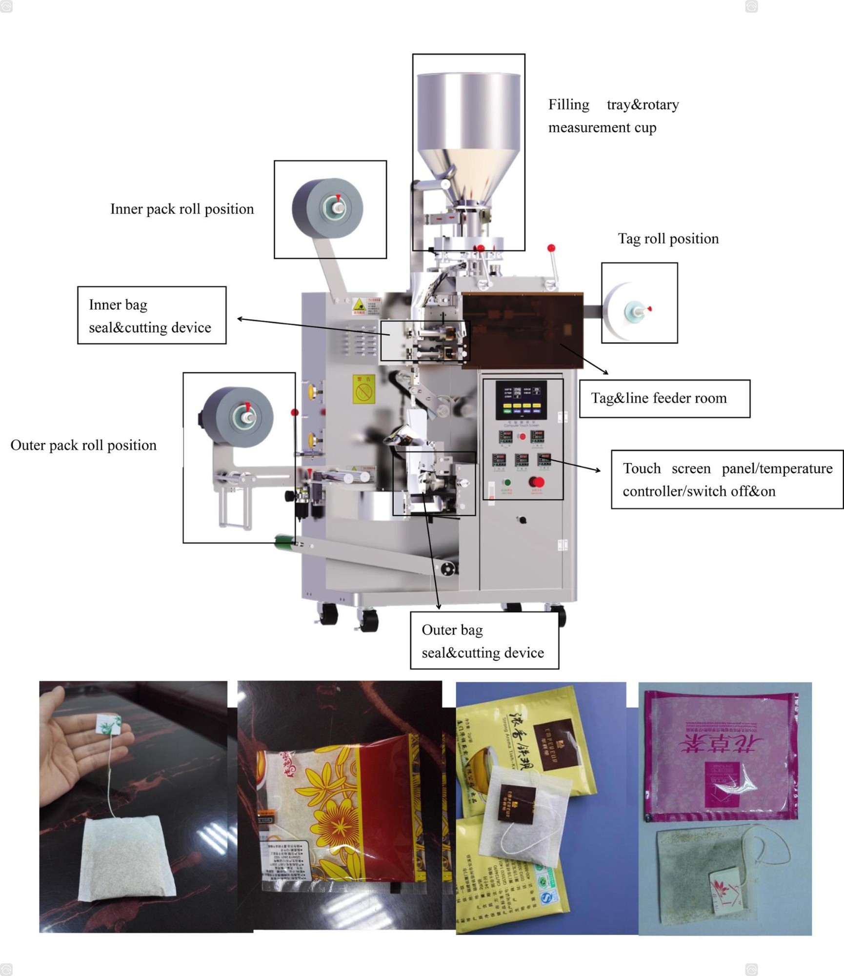 Prices machinery paper filter inside and outside manual packaging bag maisa hibiscus tea bag double chamber packing machine