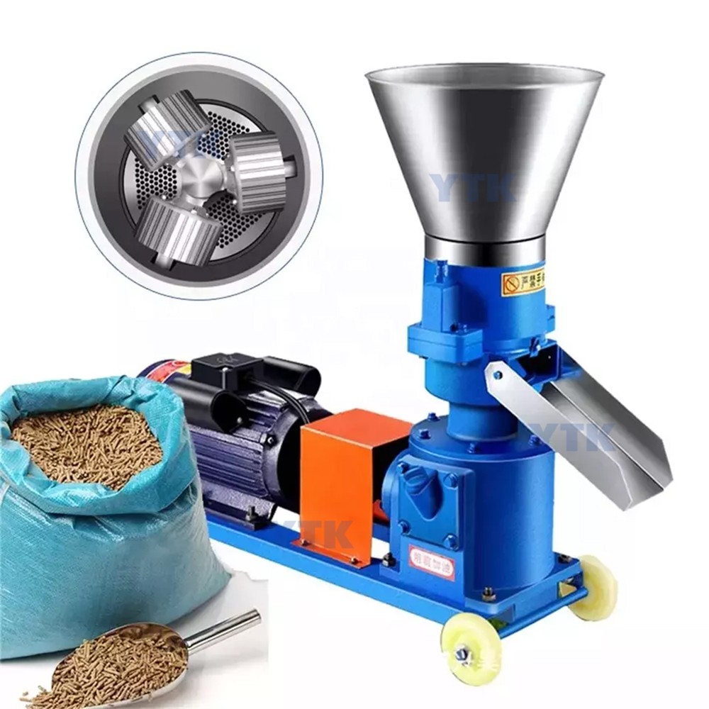 Small Sawdust Granulator Flat Mold Biomass Fuel Granulator For Animal Feed Pellet Machine