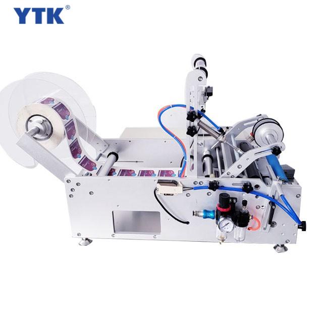 YTK-190 Wine Double Side Round Bottle Tin Can Sticker Round Water Semi-automatic Digital Bottle Labeling Printing Machine
