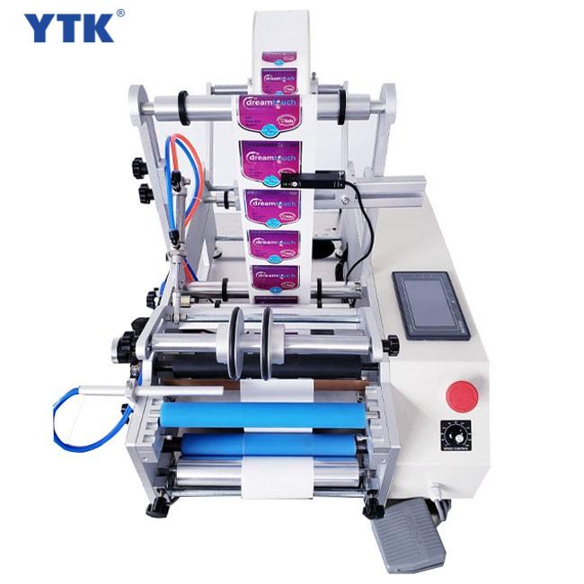 YTK-190 Wine Double Side Round Bottle Tin Can Sticker Round Water Semi-automatic Digital Bottle Labeling Printing Machine