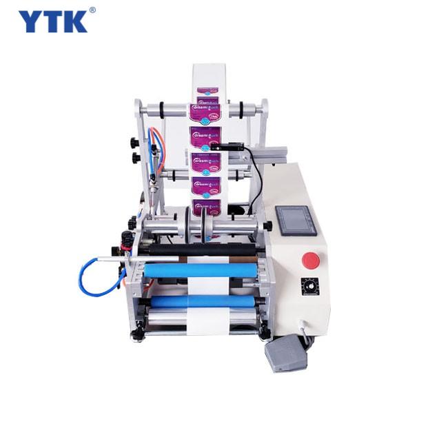 YTK-190 Wine Double Side Round Bottle Tin Can Sticker Round Water Semi-automatic Digital Bottle Labeling Printing Machine