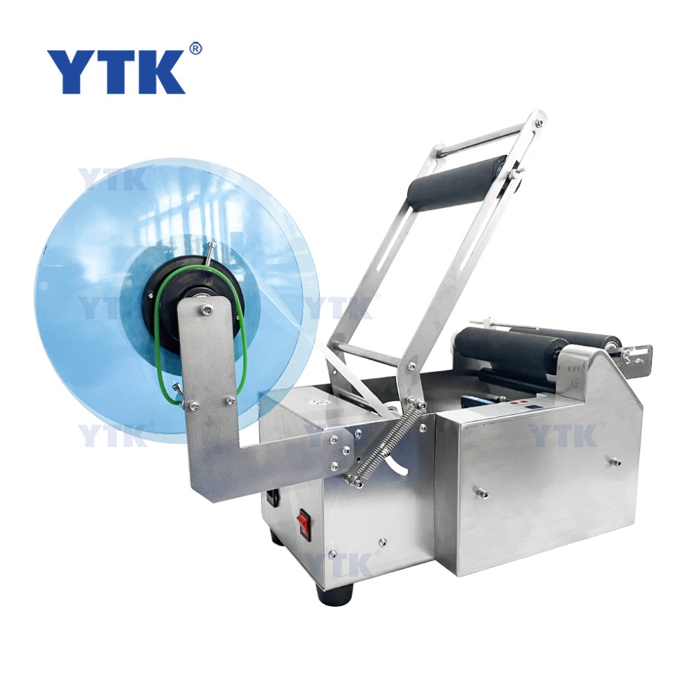 YTK-50S Hand Operated Round Bottle Label Applicator Semi-auto Sanitizer Hand Wash Gel Labeling Machine