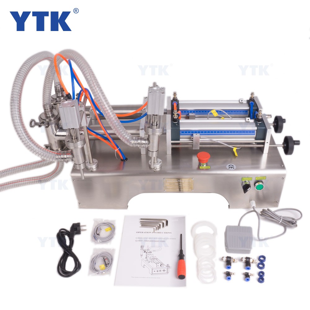 YTK-G2WY High Quality Table Top Double Heads Pneumatic Liquid Filling Machine 