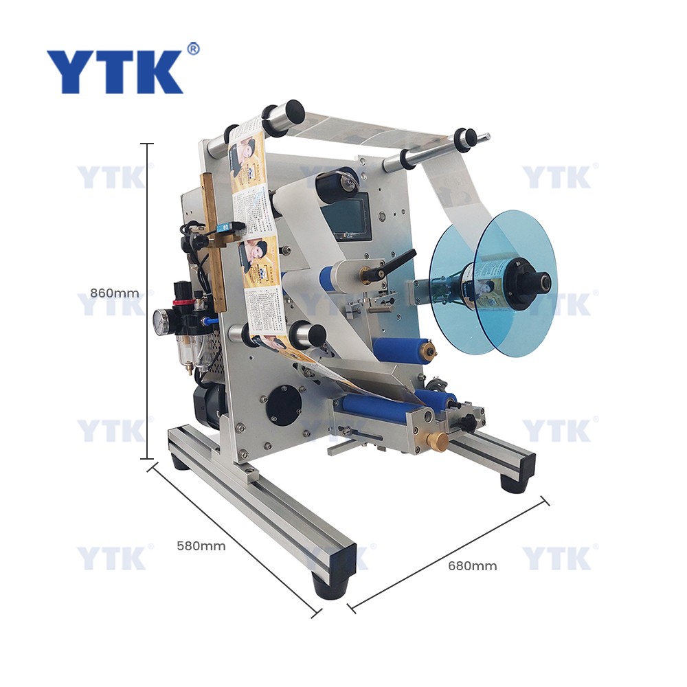 YTK-SL-130 Semi-auto Double Sides Round Pet Bottle Sticker Labeling Machine