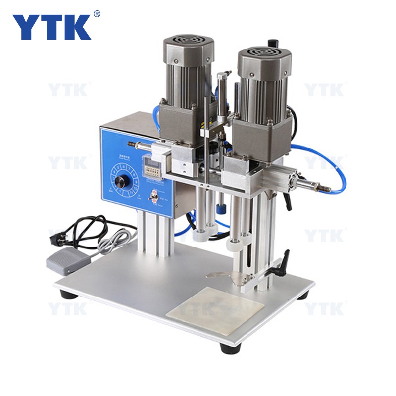 YTK-6100 Pneumatic Desktop Screw Cap Locking Machine Plastic Honey Plastic Bottle Capping Machine